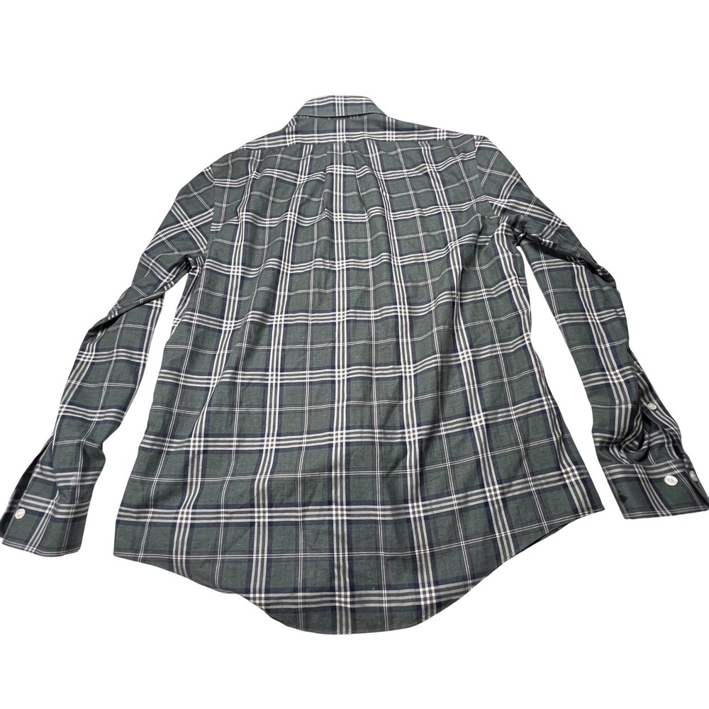 Brooks Brothers Regent Shirt Mens L Button Up Green Plaid Non Iron Supima Cotton - Picture 7 of 8